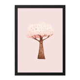 Pink Cherry Blossom Tree Art, Watercolor Wall Art, Nursery Decor, Minimalist Art, Home Decor, Botanical Print, Spring Wall Art - Tawshia